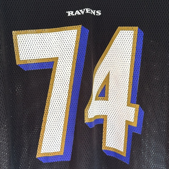 Reebok Baltimore Ravens Michael Oher #74 jersey in black, purple, white, & gold - Picture 4 of 16